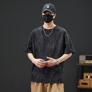 重磅提花潮牌短袖t恤男士大码高端衣服上衣体恤